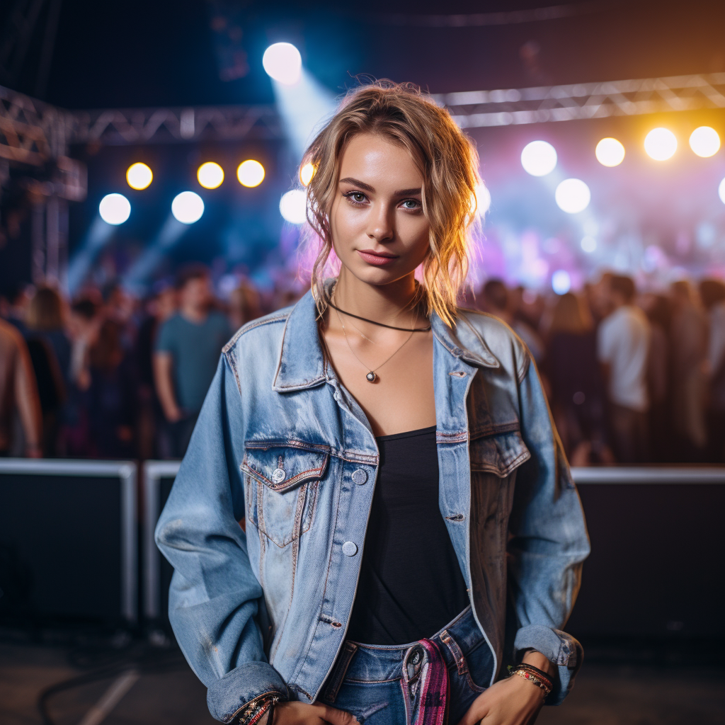 Young woman striking fashion pose