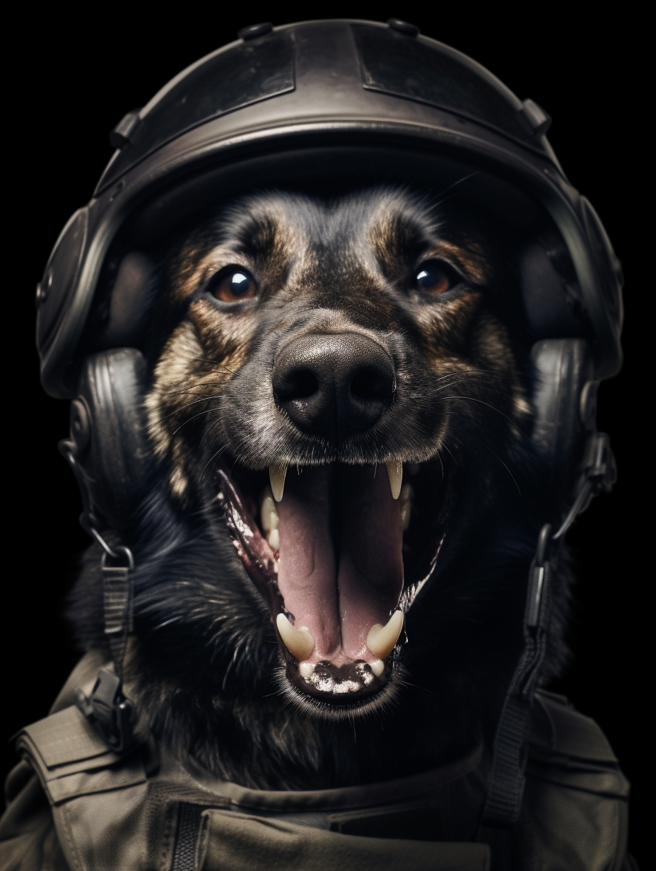 Brave Belgian Shepard in Special Forces Costume