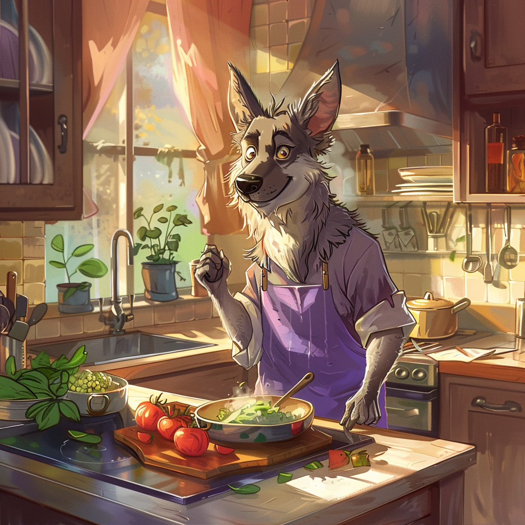 Belgian Shepherd Chef in Kitchen