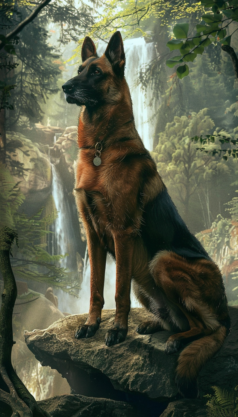 Belgian Shepherd Malinois in Mythical Woods