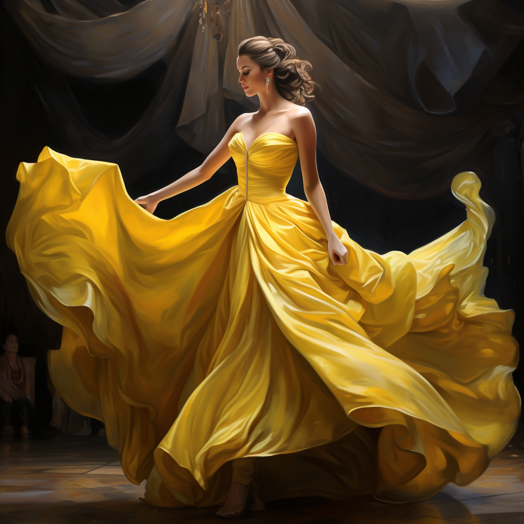 Belle in Stunning Yellow Ball Gown