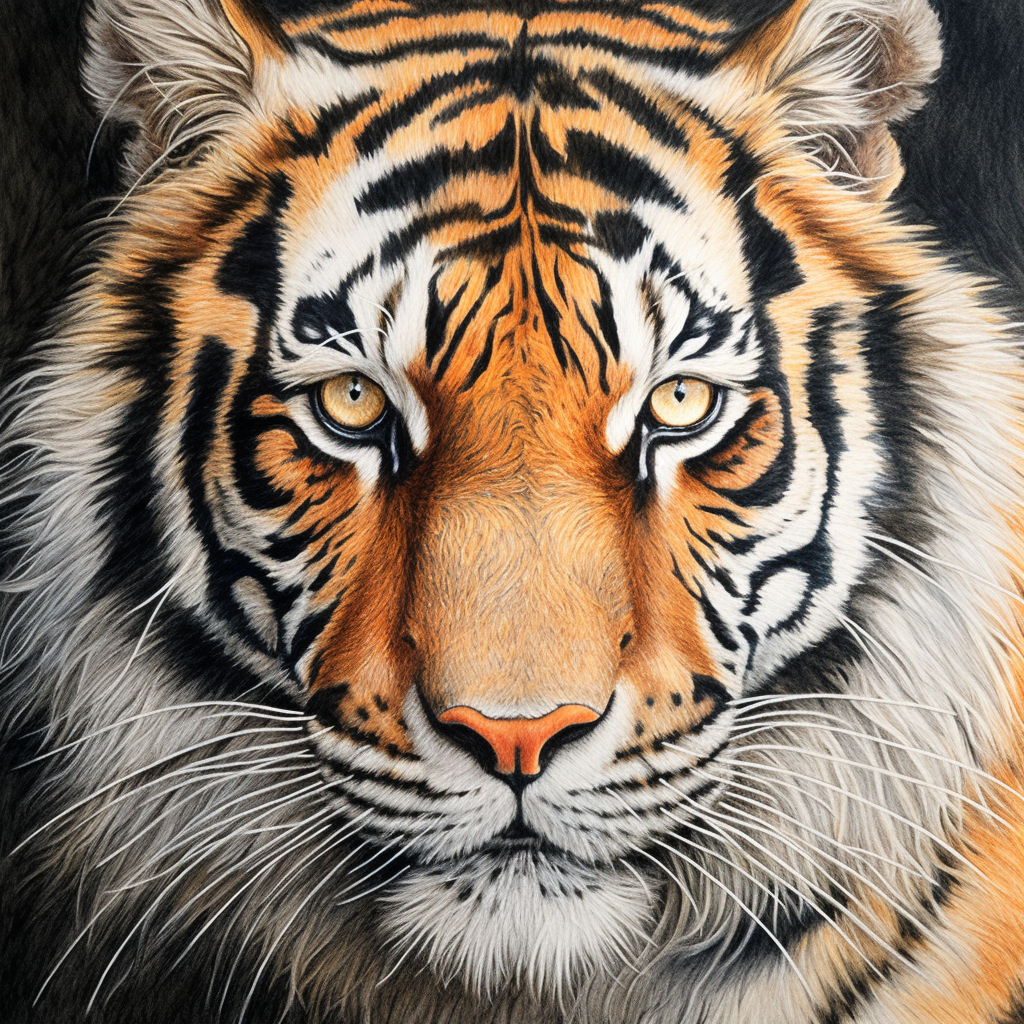 Bengal Tiger Crayon Art