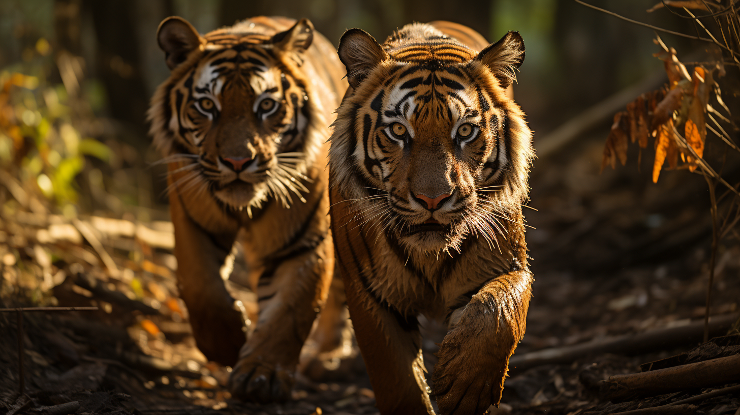 Majestic Bengal Tigers in Indian Forest