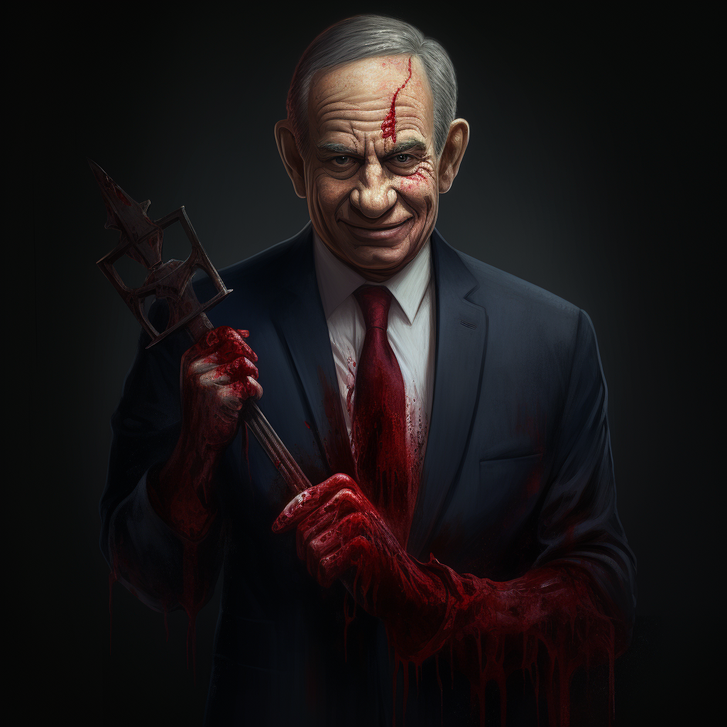 Benjamin Netanyahu in slasher movie scene