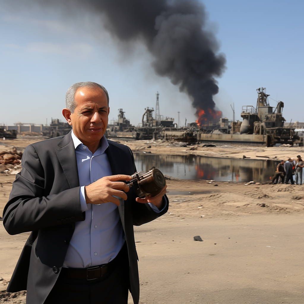 Benjamin Netanyahu at Gaza Port