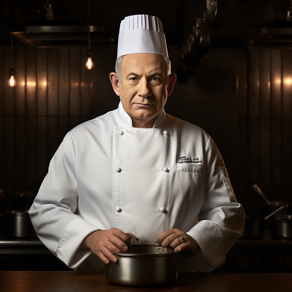 Benjamin Netanyahu, Prime Minister of Israel, cooking on Master Chef