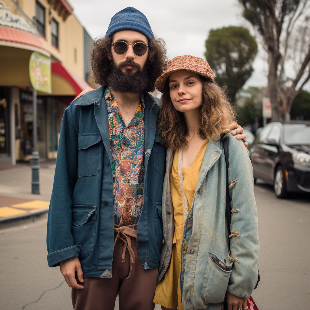 Happy couple exploring Berkeley streets