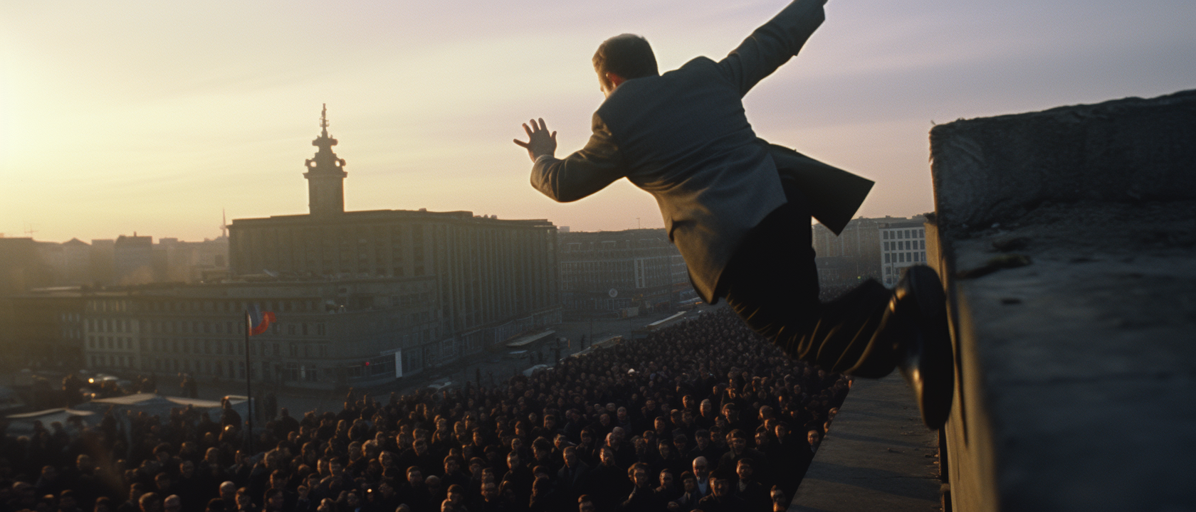 Action-packed Berlin Wall rooftop fight