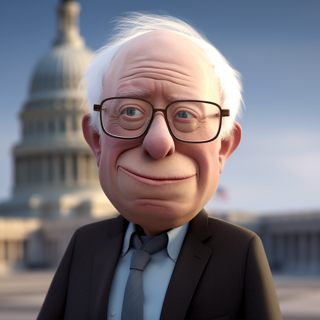 Bernie Sanders in Pixar Style