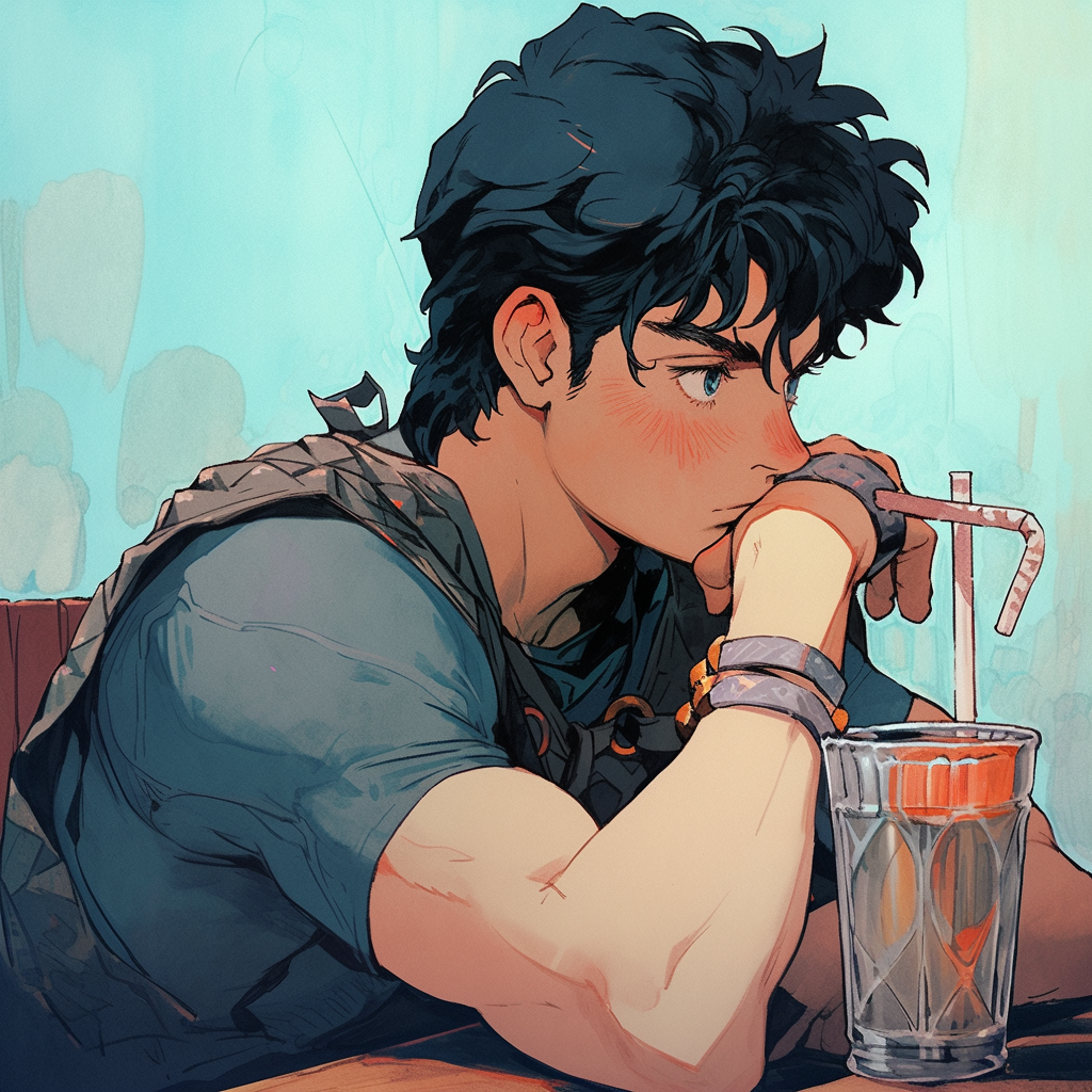 Berserk character enjoying mate drink