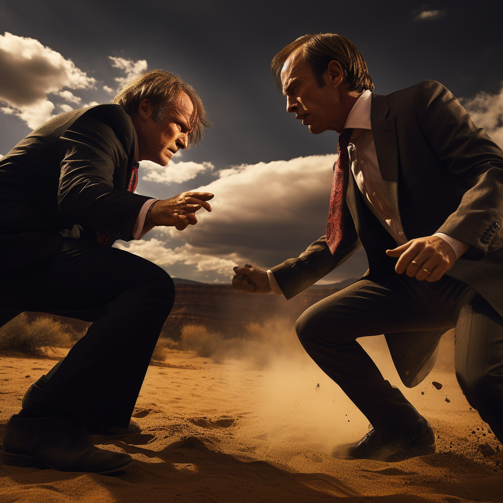 Better Call Saul and Elden Ring characters fighting