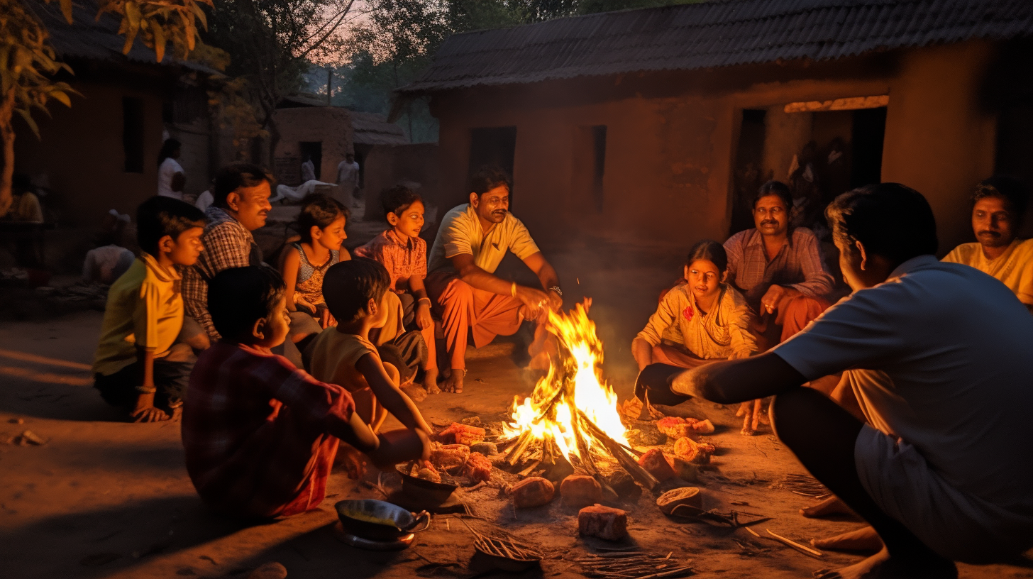 Bhogi celebration in village house