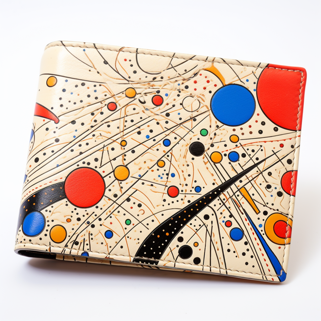 Stylish bi-fold wallet with connected lines and dots