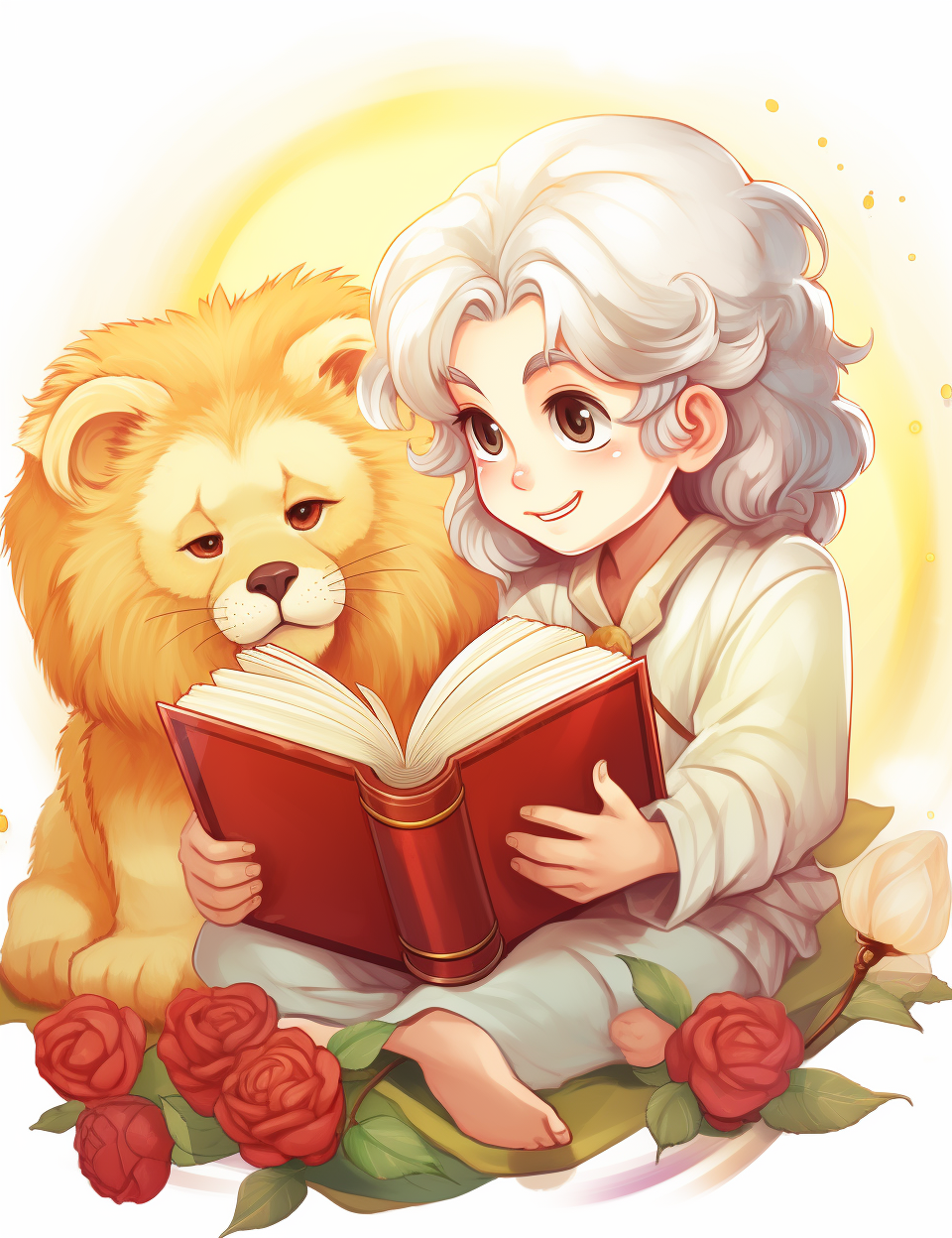 Cute Bible Characters with Saint Jerome and Lion