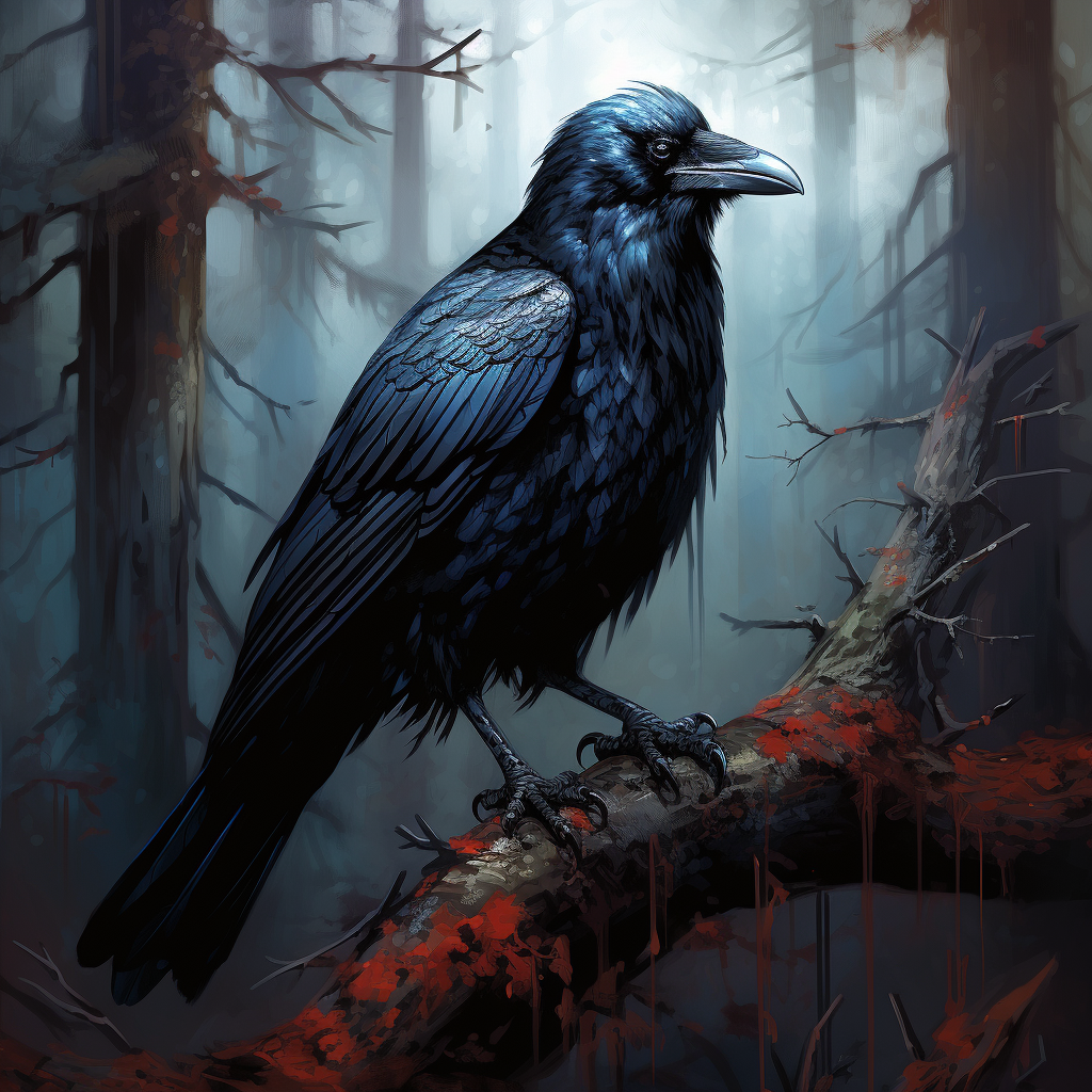 Biblical raven illustration