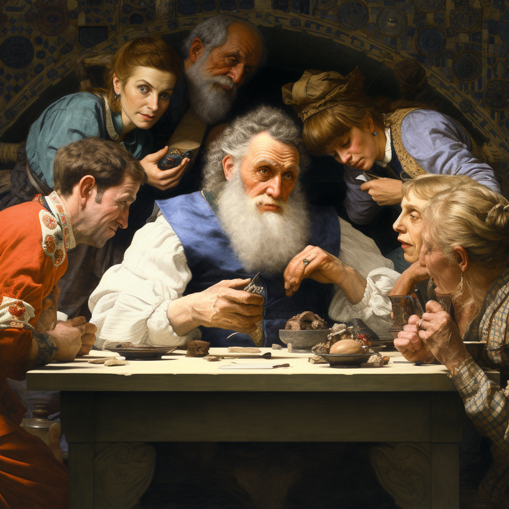 Norman Rockwell's biblical time party