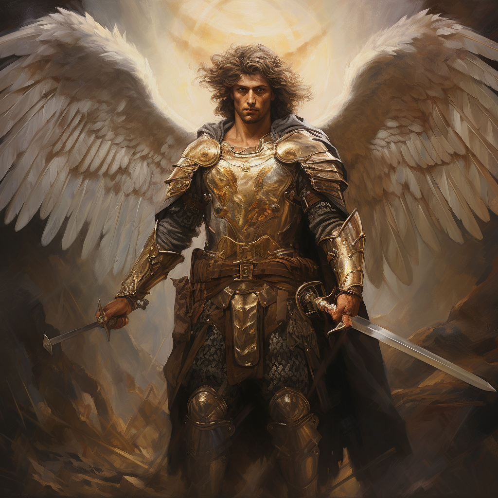 Biblical Warrior Angel Artwork