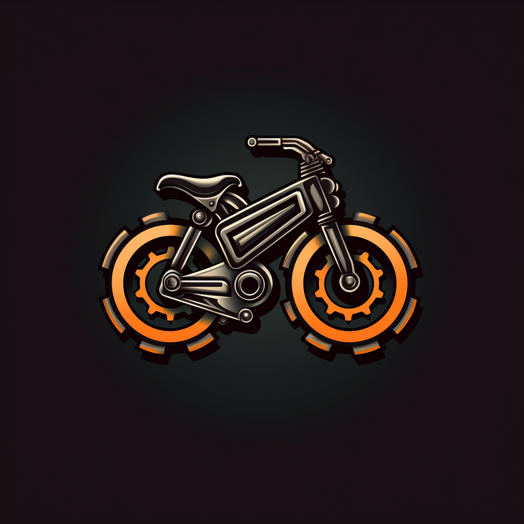 Logo of transforming bicycle into motorcycle