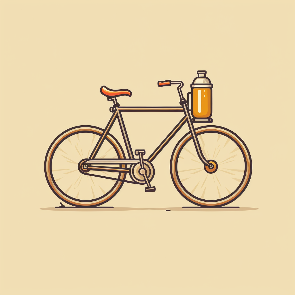 Illustration of Bicycle with Keg for Cyclists