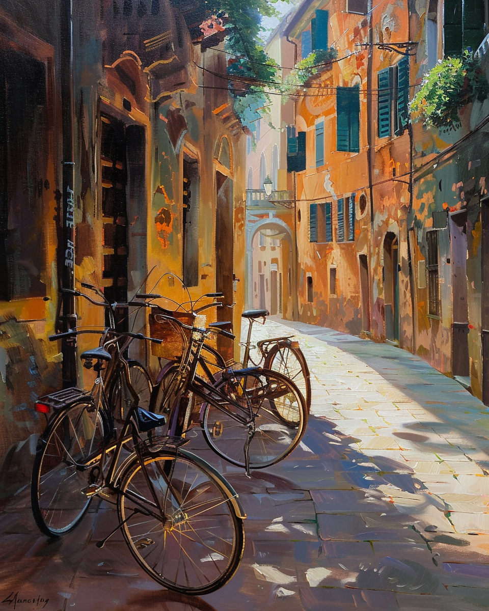 Bicycles on Italy Coast Street