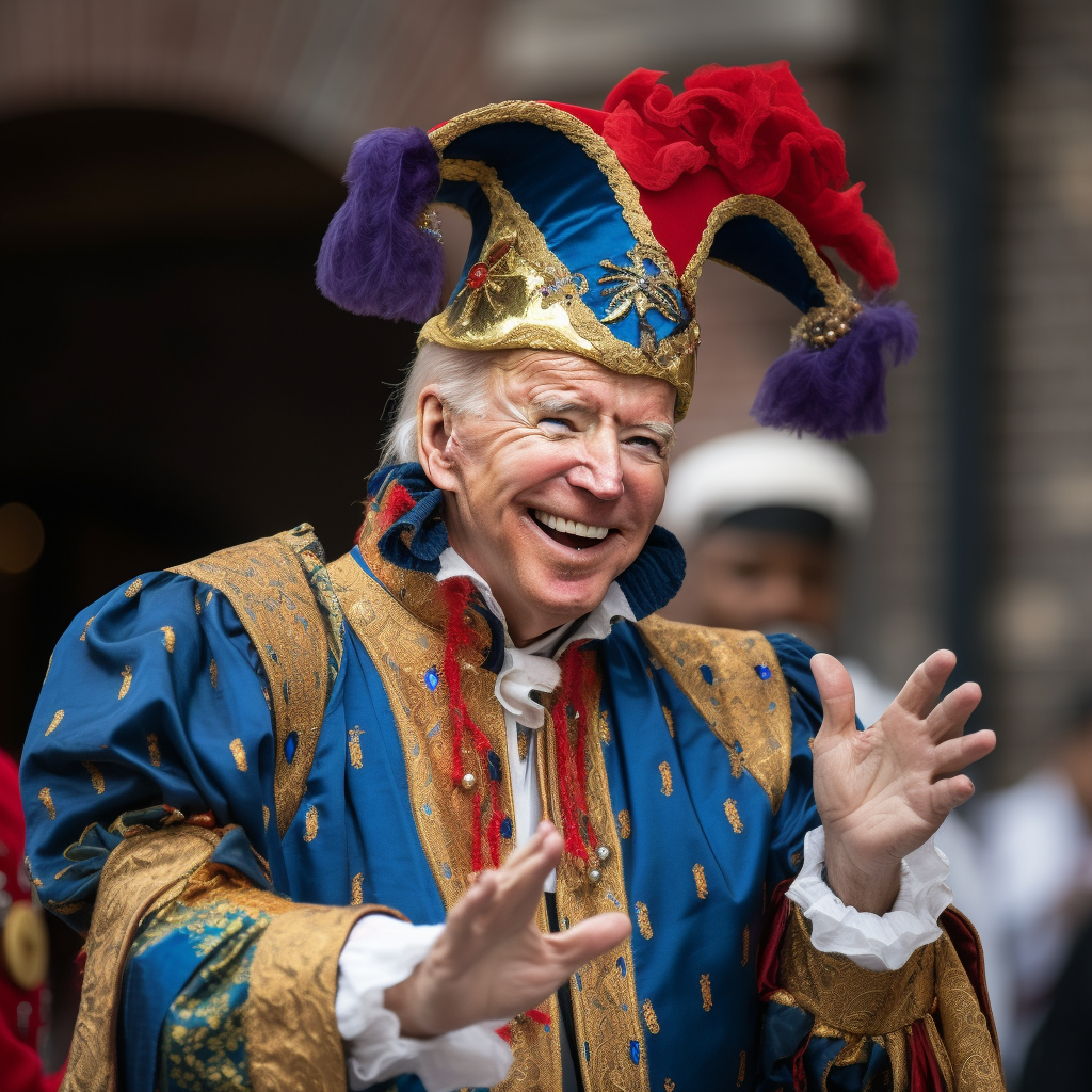 Biden dressed as court jester