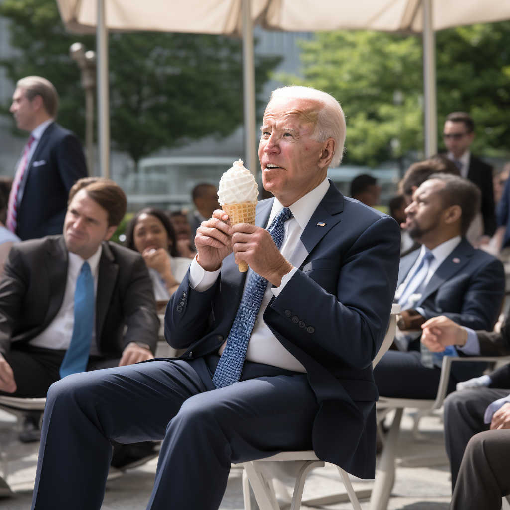 Biden savoring delicious ice cream treat