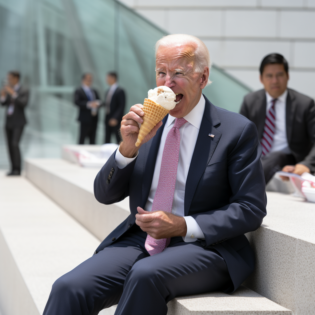 Biden enjoying ice cream at UN meeting