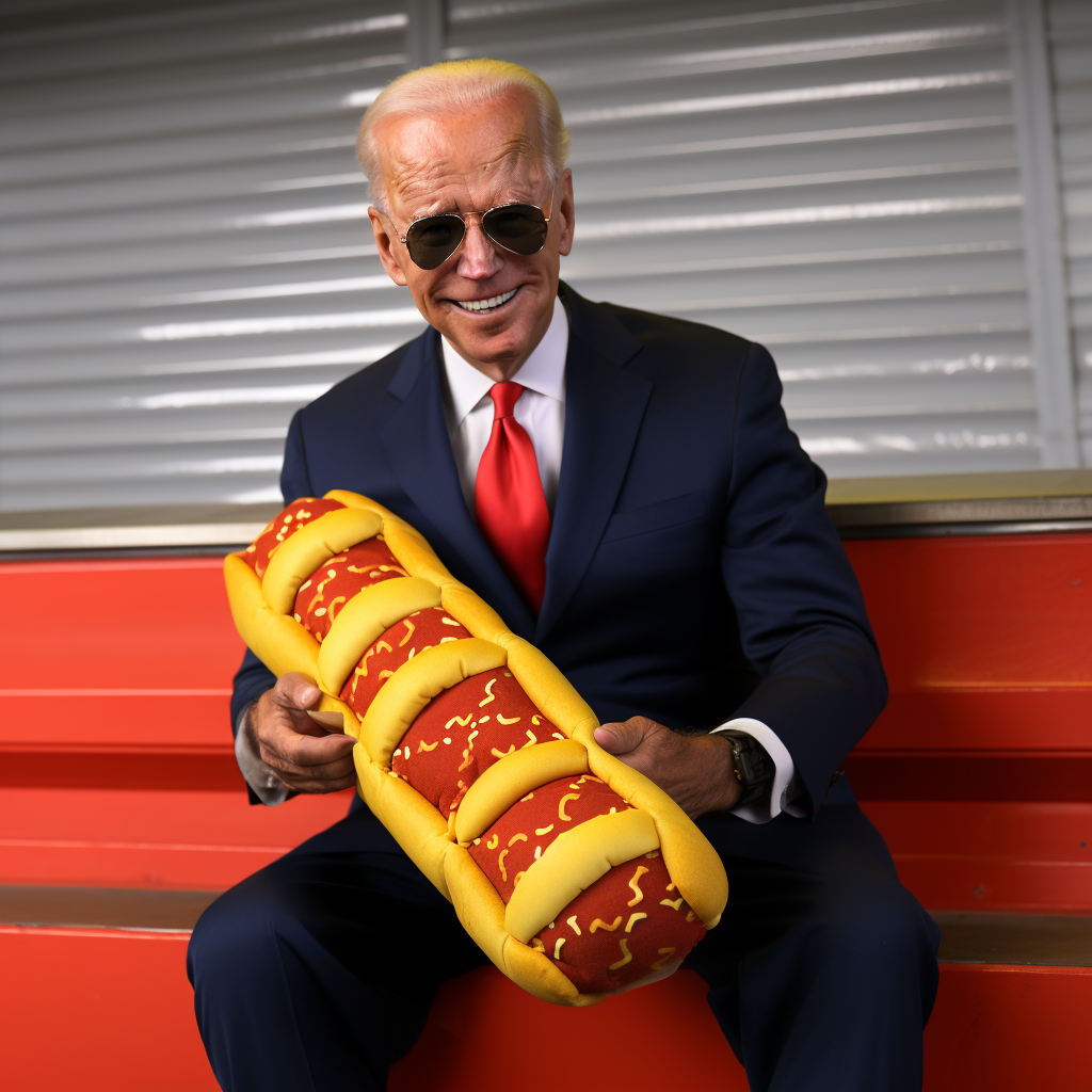 Biden dressed as a hotdog