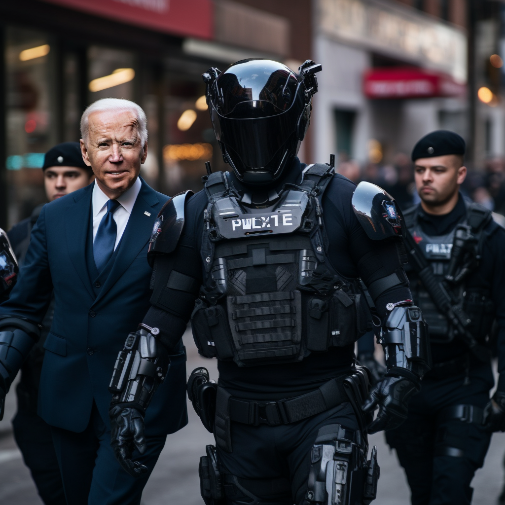 Biden portrayed as Robocop in New York