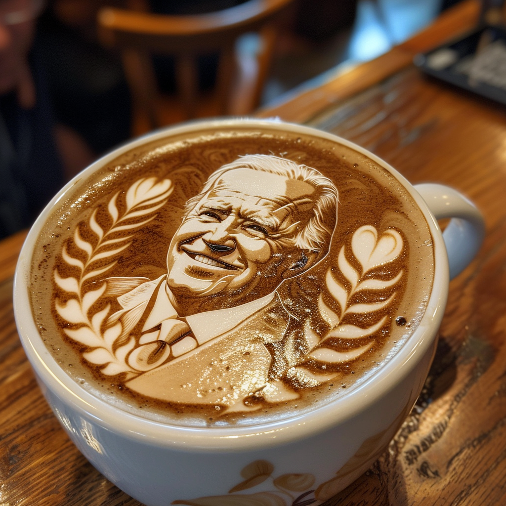 Biden Latte Art Design