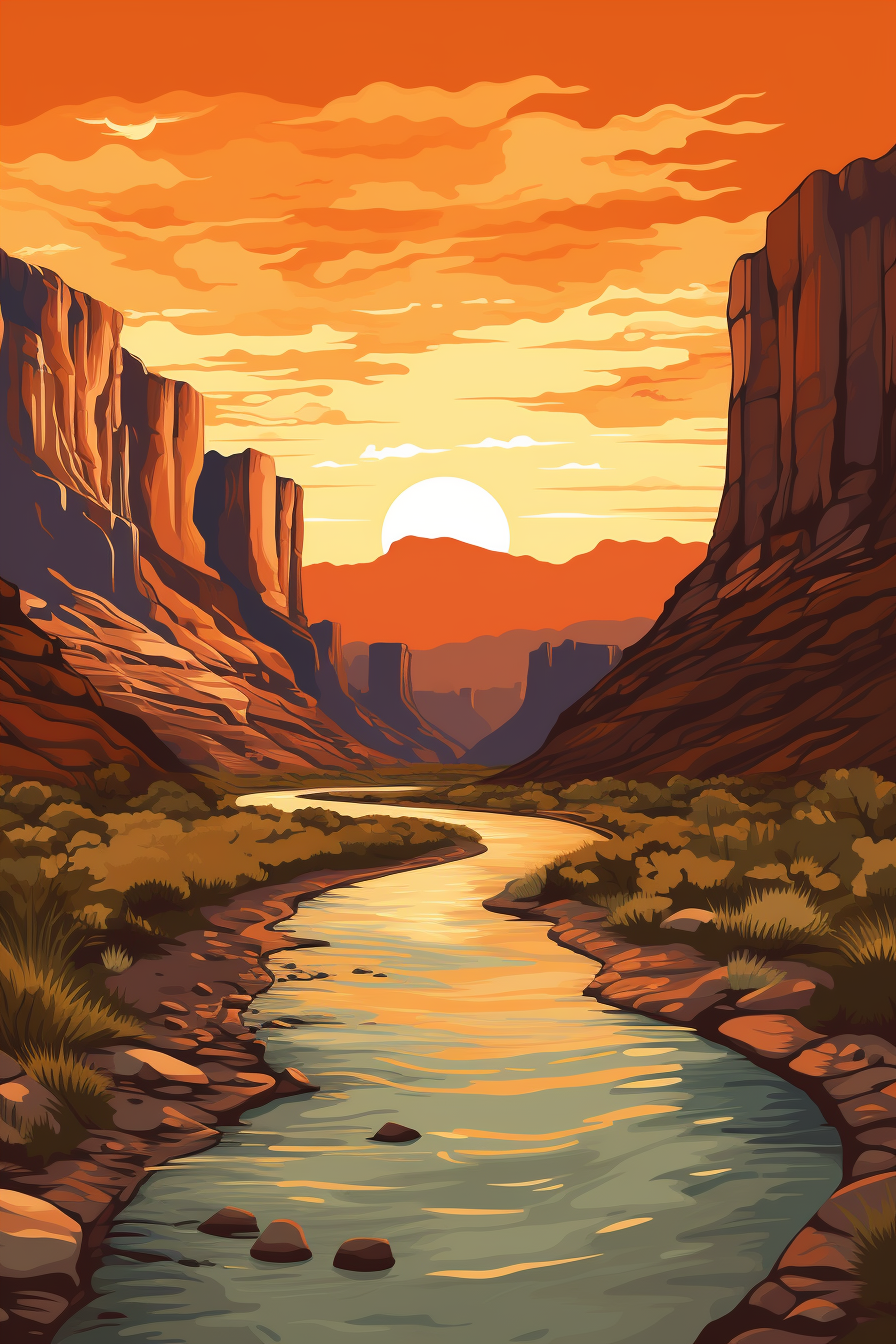 Big Bend National Park Vector Artwork