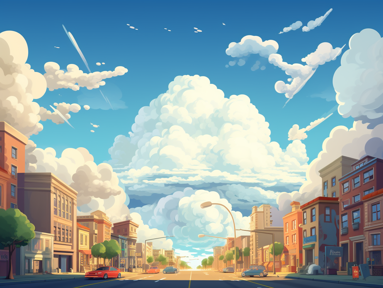 Colorful cartoon cloud illustration