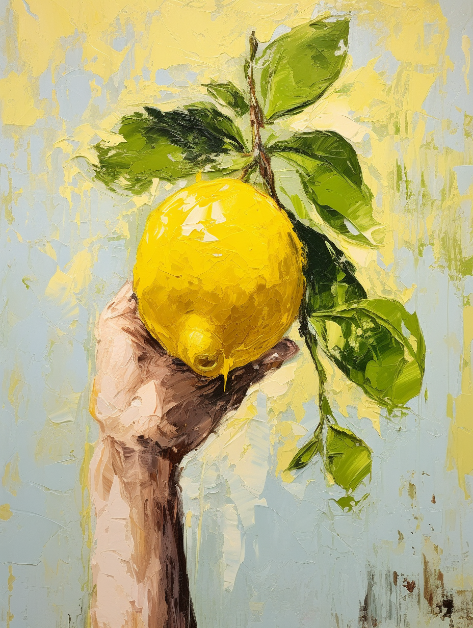 Acrylic painting of a coveted lemon