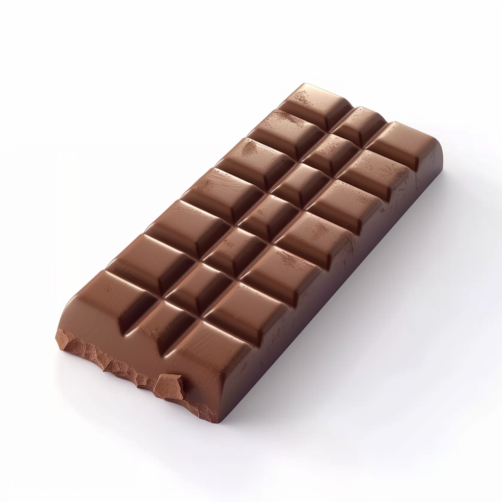 Chocolate bar on white background