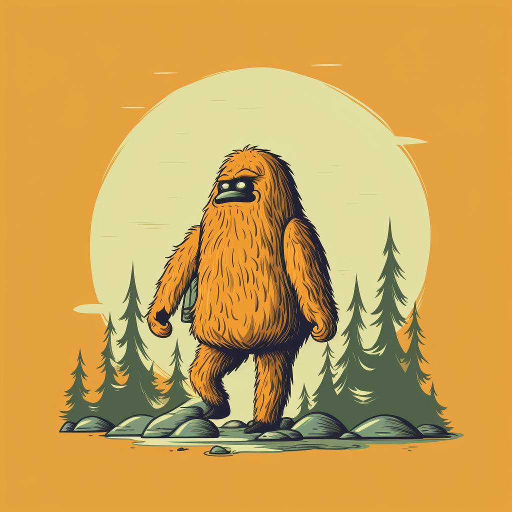 Bigfoot minimalist adventure character