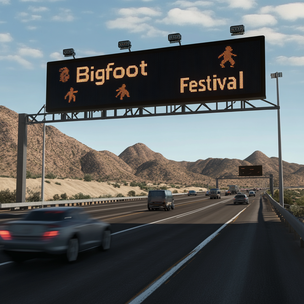 Bigfoot Festival Highway Sign