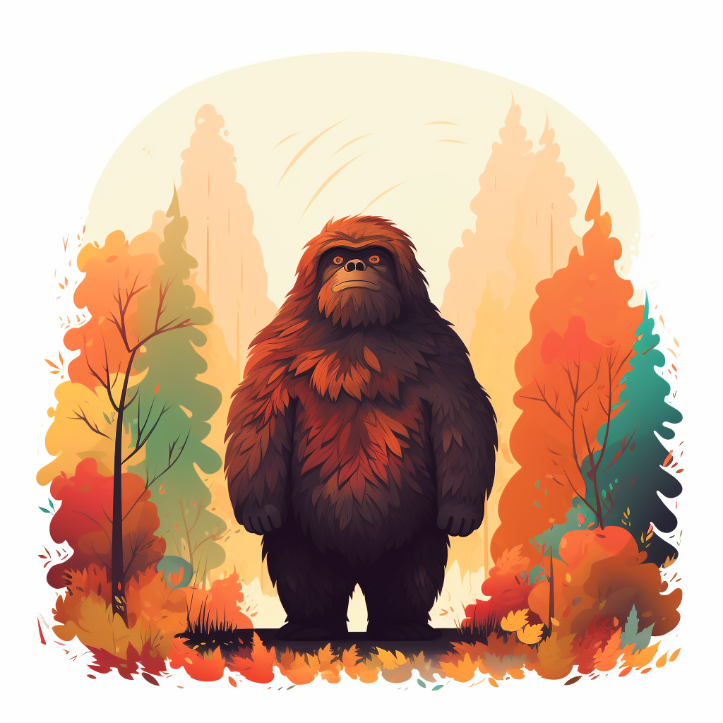 Cute Bigfoot in Minimalistic Style