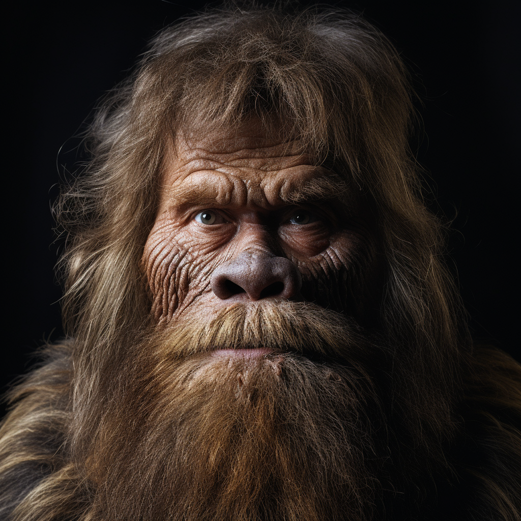 Funny Bigfoot headshot portrait