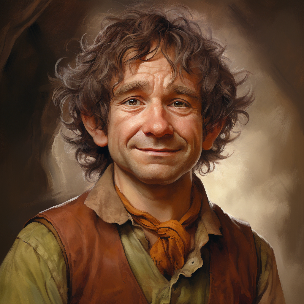 Portrait of Bilbo Baggins in Alvaro Tapia Style