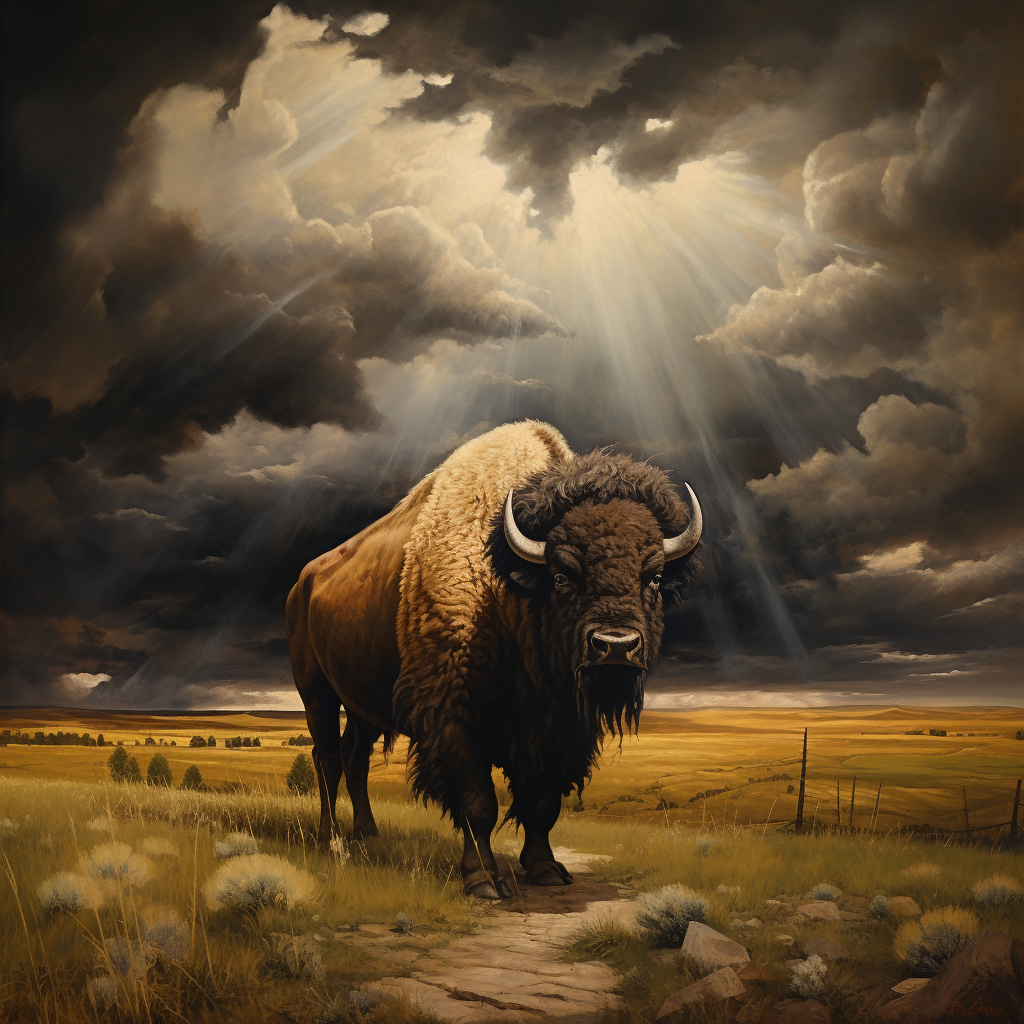 Beautiful American Buffalo Painting by Bill Anton