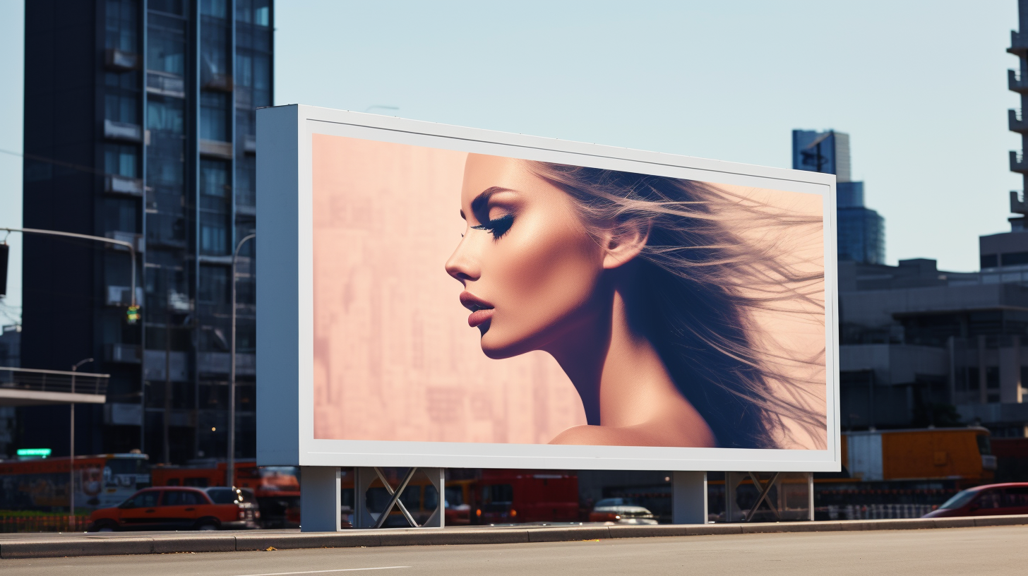 Frontal billboard mockup in landscape view