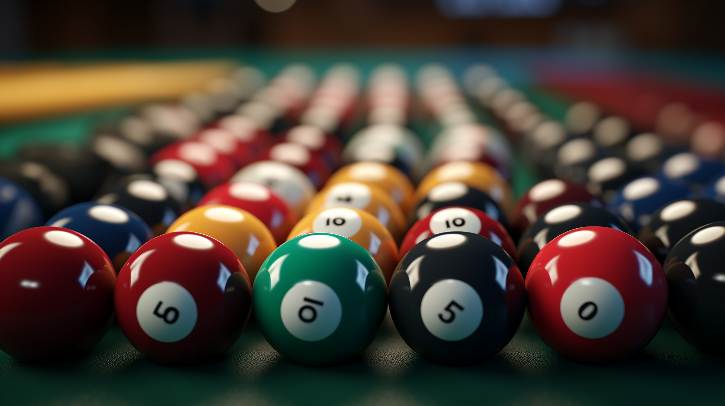 Billiard balls on a table