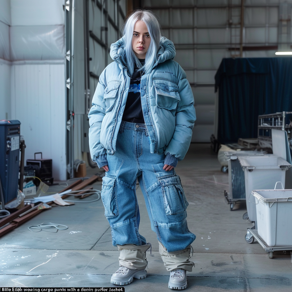 Billie Eilish denim outfit