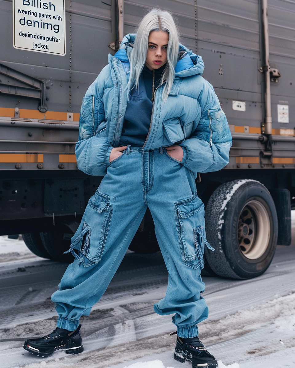 Billie Eilish denim outfit picture