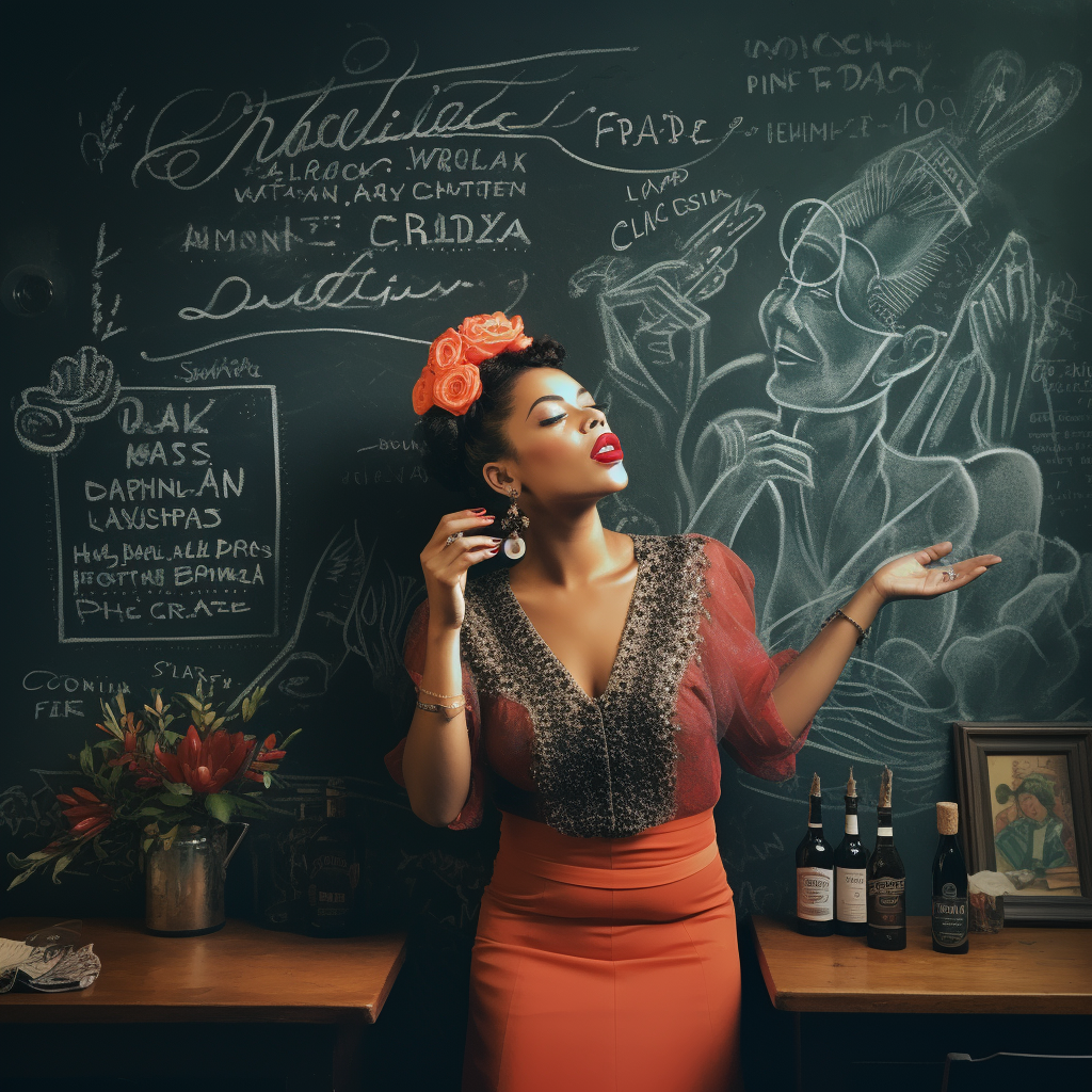 Billie Holiday chalkboard artwork