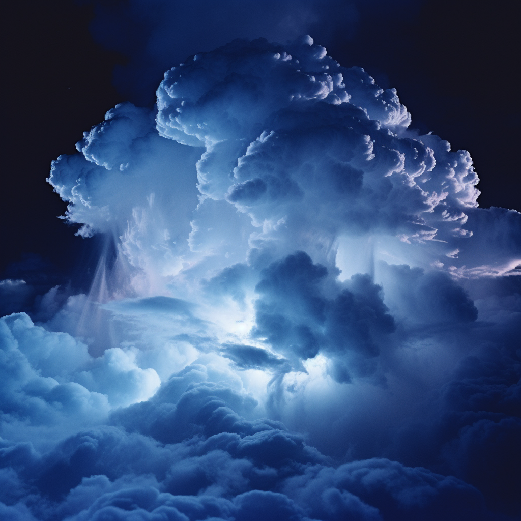 Stunning clouds in space with blue lighting