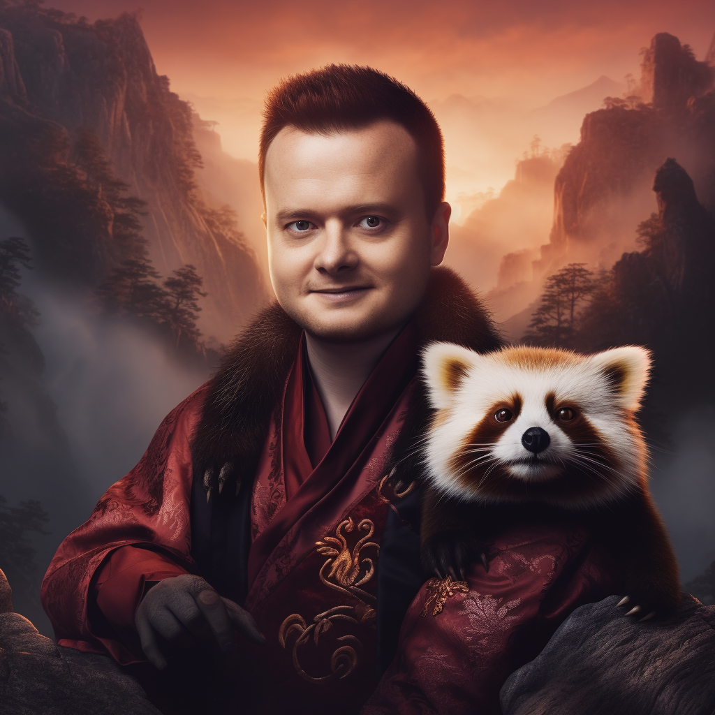 Image of Binance founder and red panda