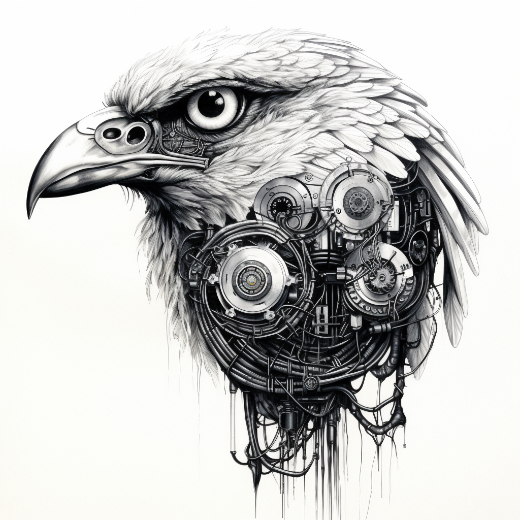 Bionic Bird Eyeball Cables Circuitry