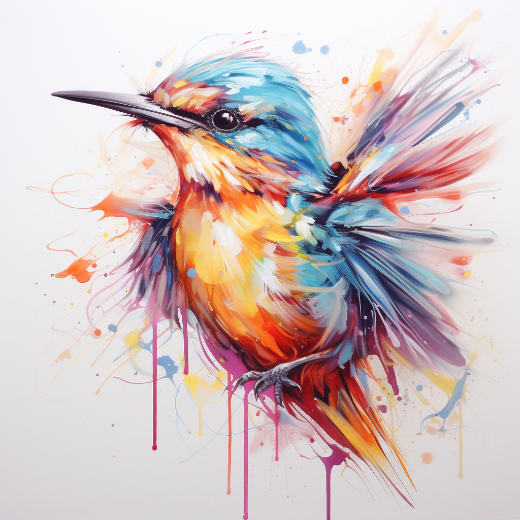 Bird Painting on White Background