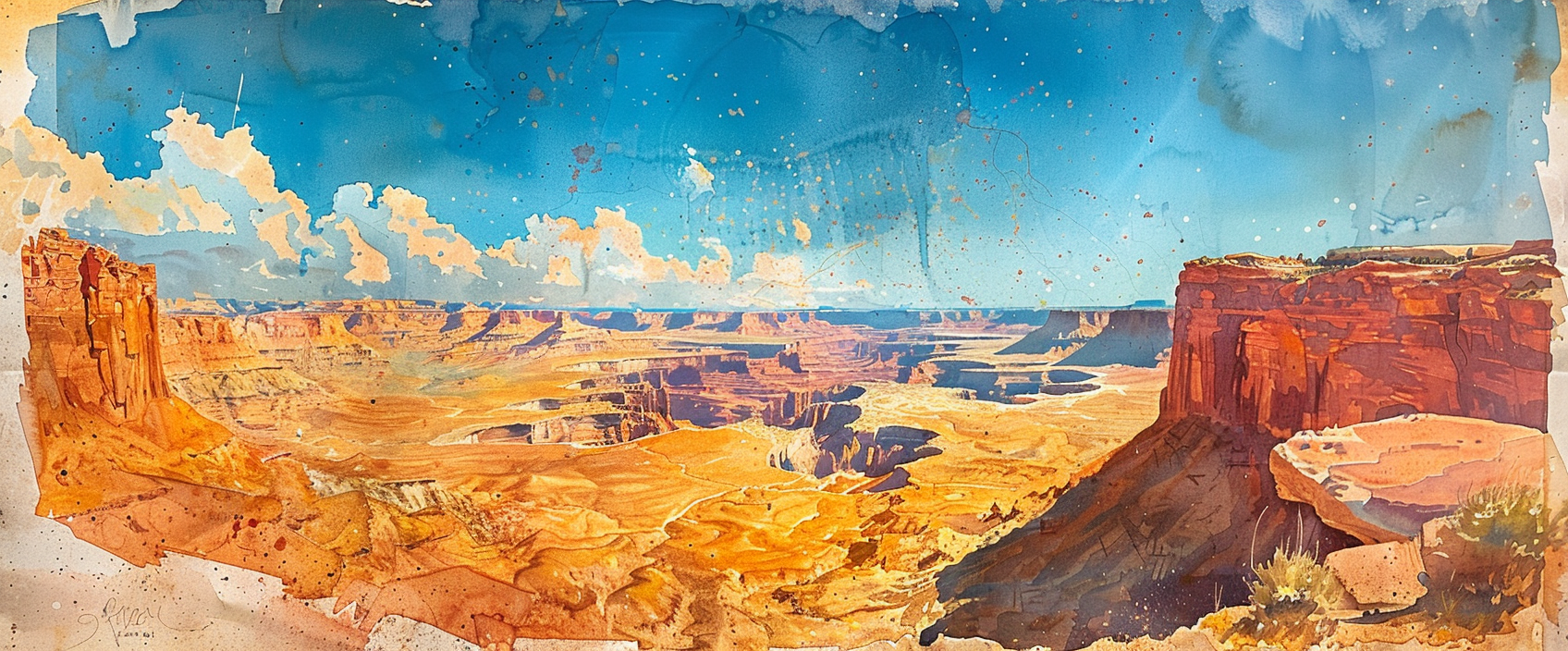 Watercolor painting of Canyonlands National Park